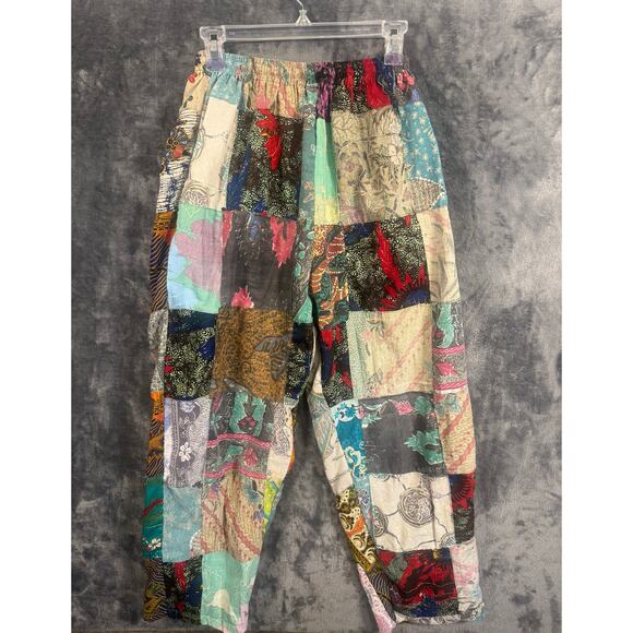 Designer x Jaded Gypsy Patchwork BOHO Harem Pants Women's L/XL - Picture 1 of 8